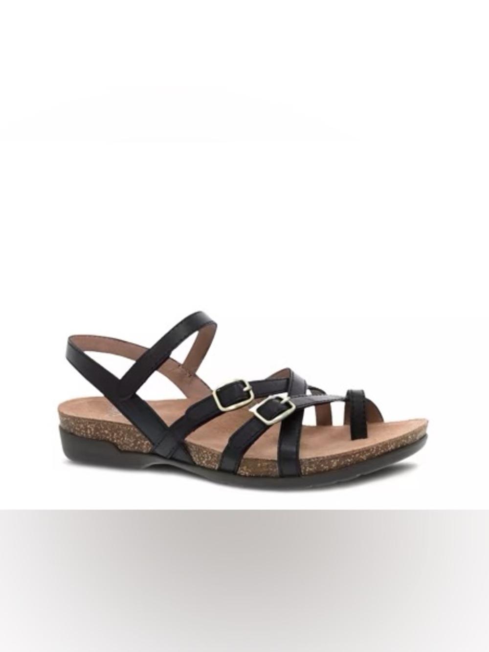 NWOT Dansko Roslyn Sandals Size 40 Black Waxy Burnished Leather Comfort Sandals